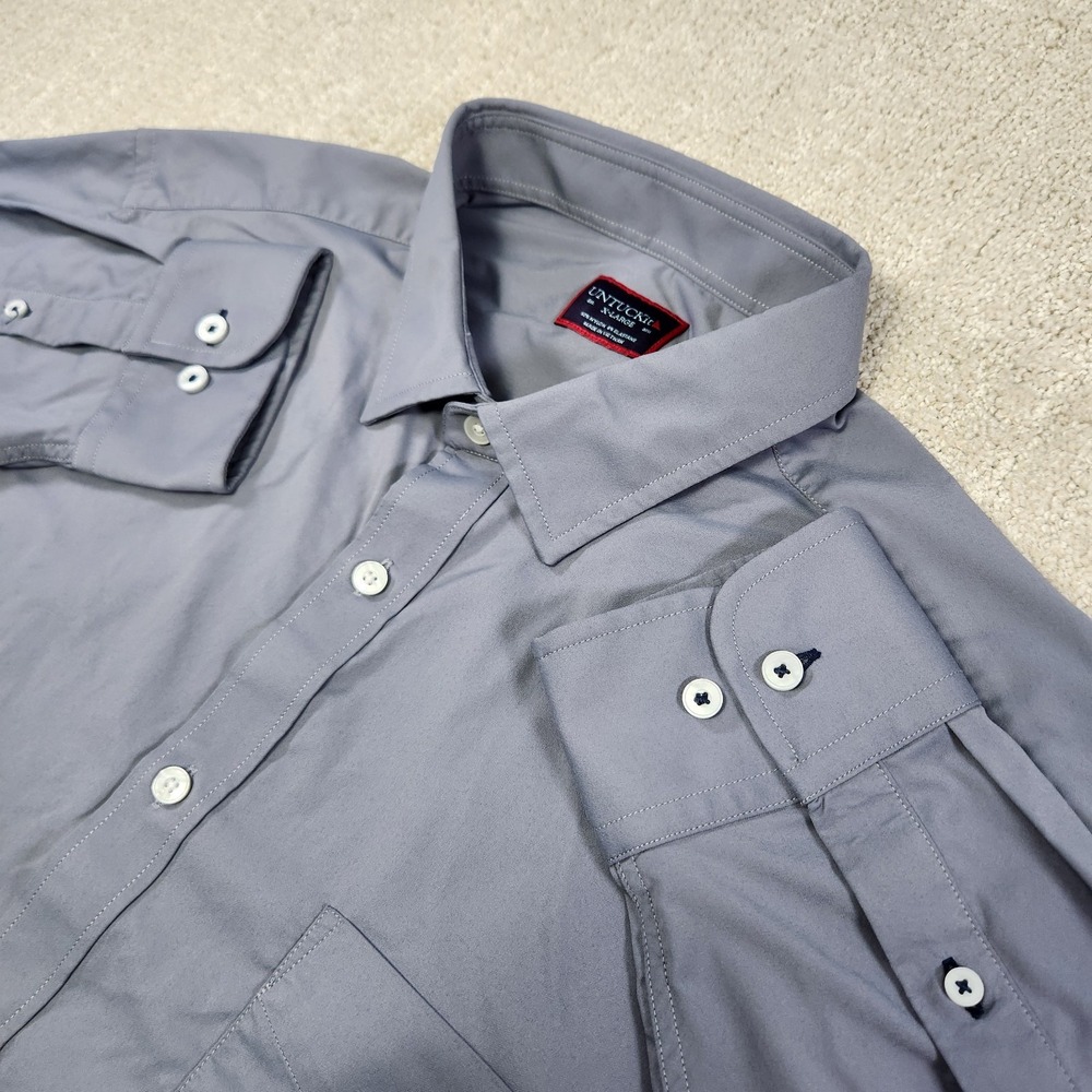 Untuckit Shirt Men XL Performance Gironde Gray Button Up Quick Dry Stretch